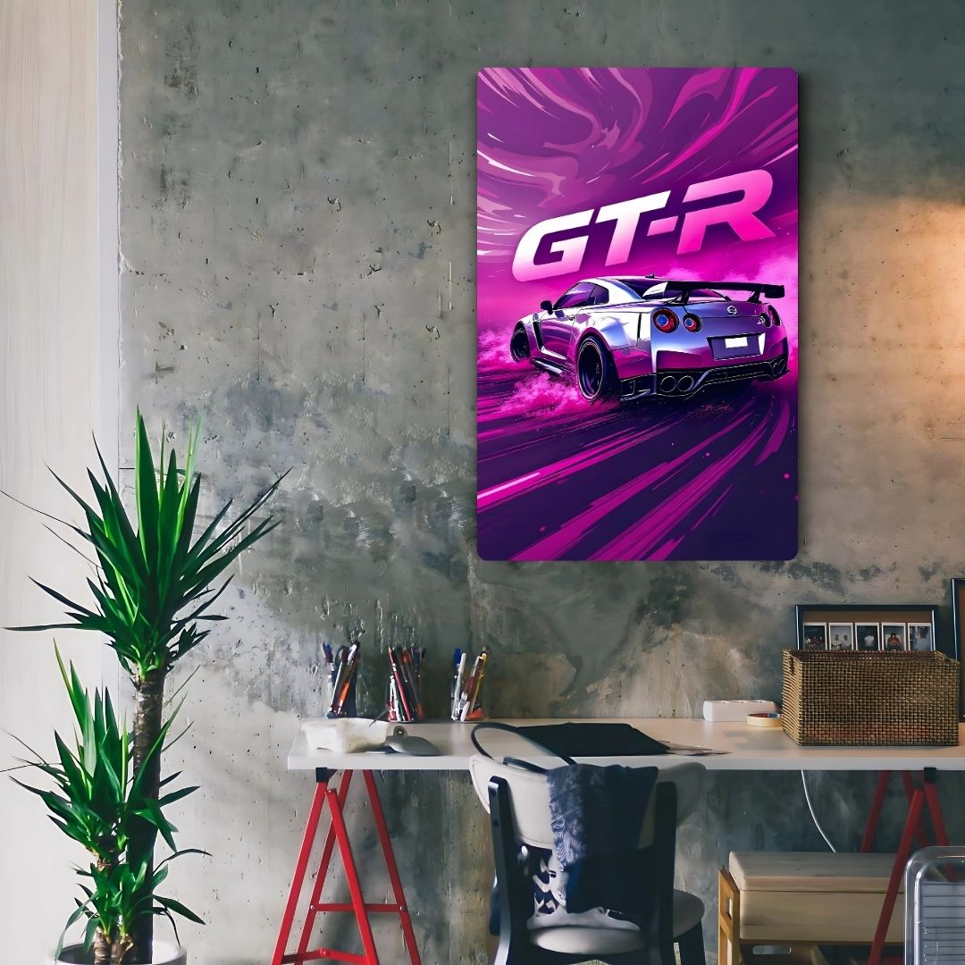 Nissan GT-R_ Purple Haze Metal Poster