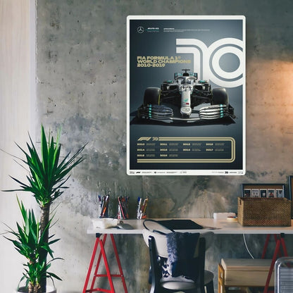 F1 World Champions 2010-2019 Metal Poster