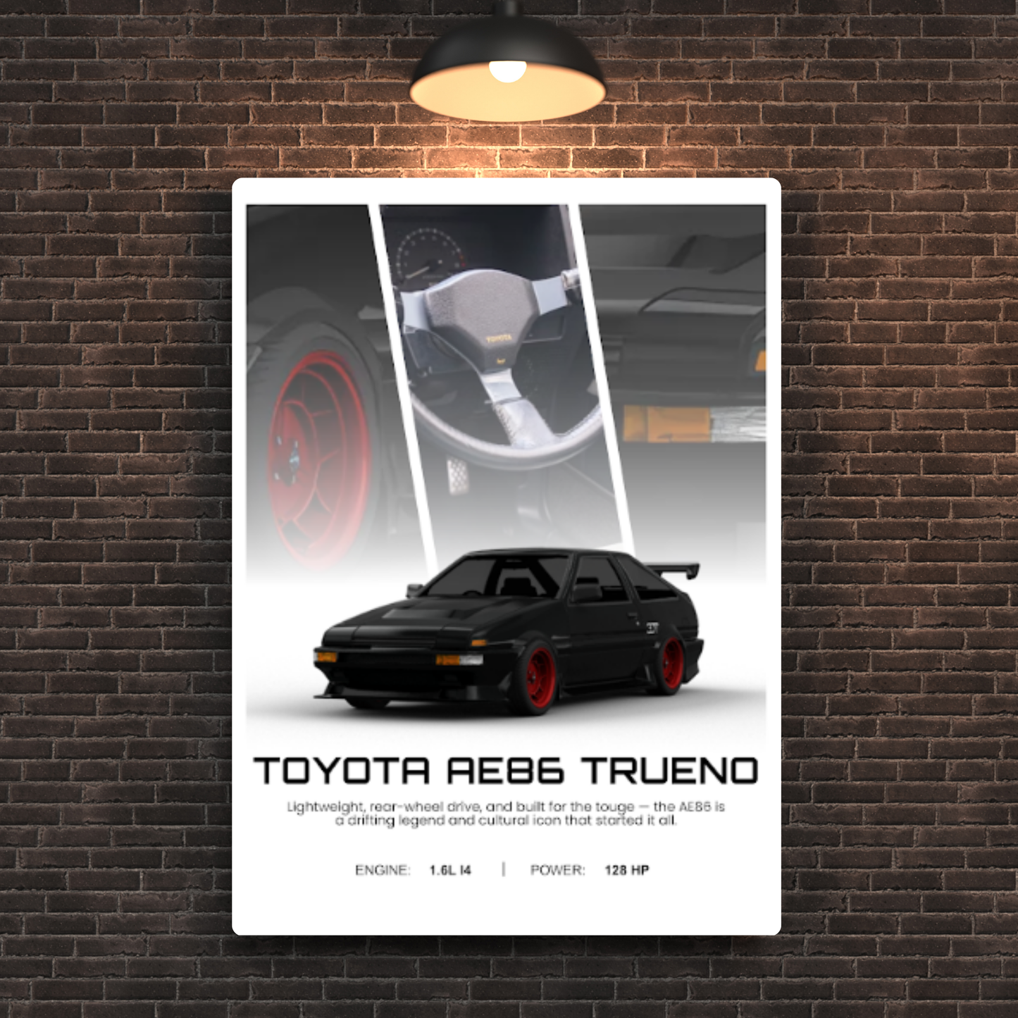 Toyota AE86 Trueno Metal Poster