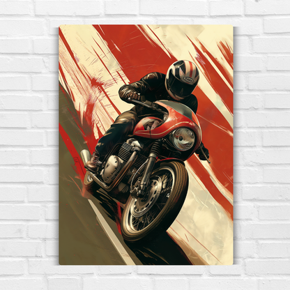 Biker Dude Metal Poster
