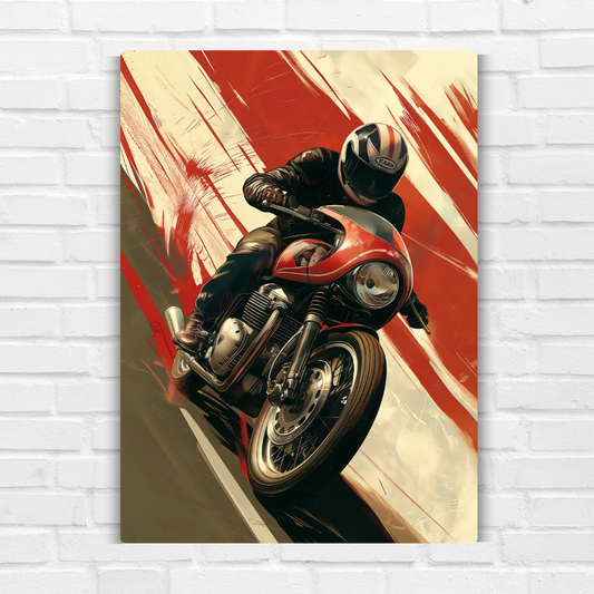 Biker Dude Metal Poster