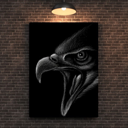 Eagle In Black Metal Poster