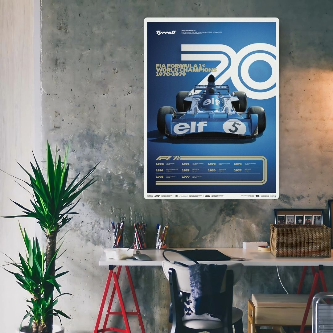 F1 World Champions 1970-1979 Metal Poster