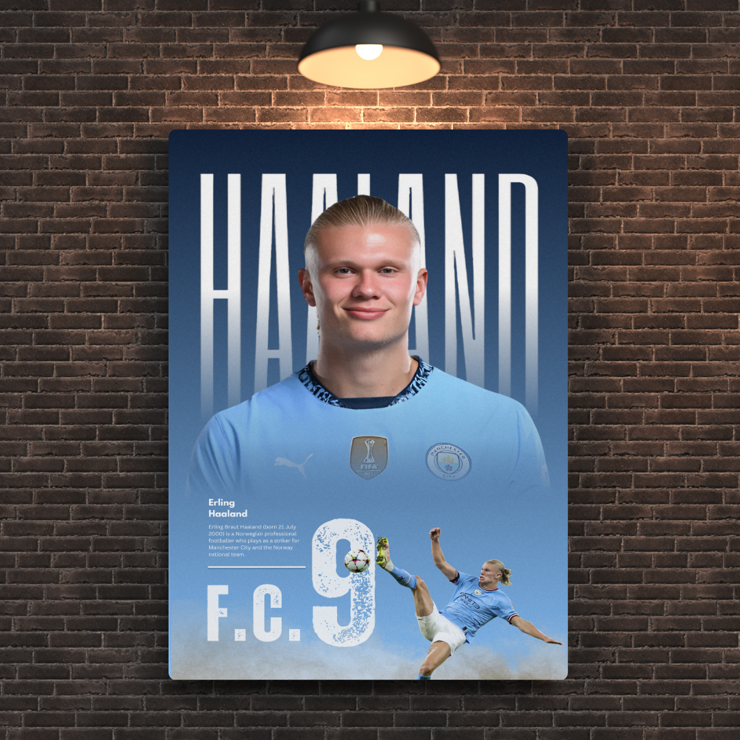 Erling Haaland Metal Poster