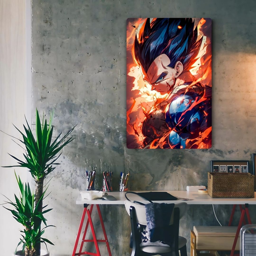 Vegeta's Burning Spirit Metal Poster