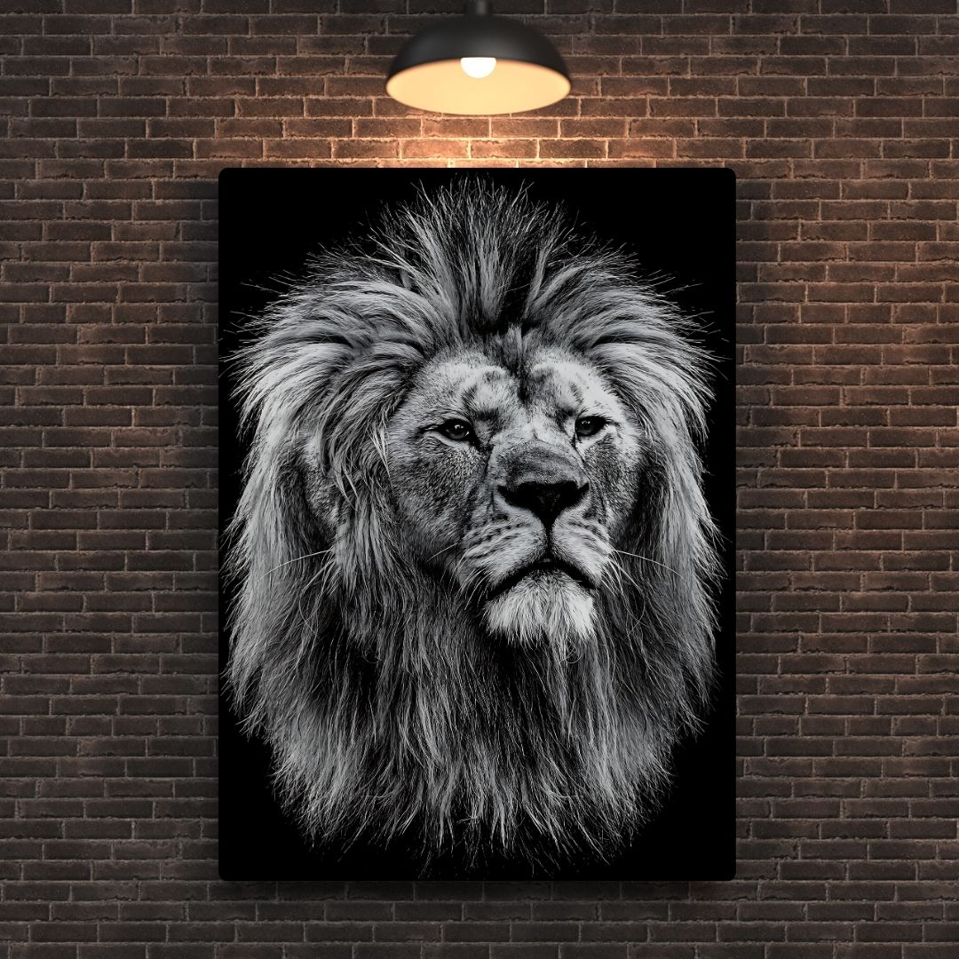 Majestic Lion Portrait Metal Poster