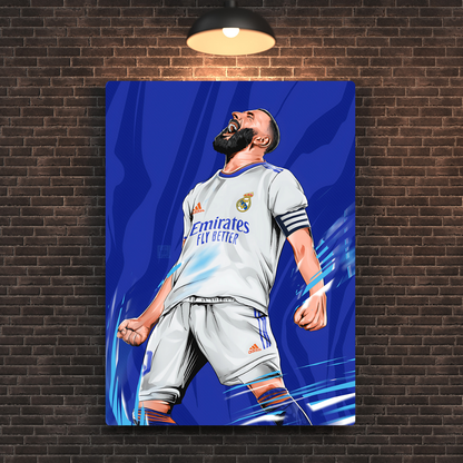 Karim Mostafa Benzema Metal Poster