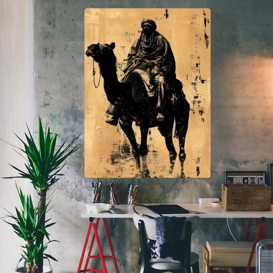 Camel Rider Metal Poster