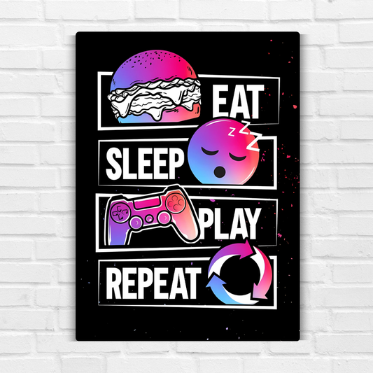 Gamer Routine Metal Poster