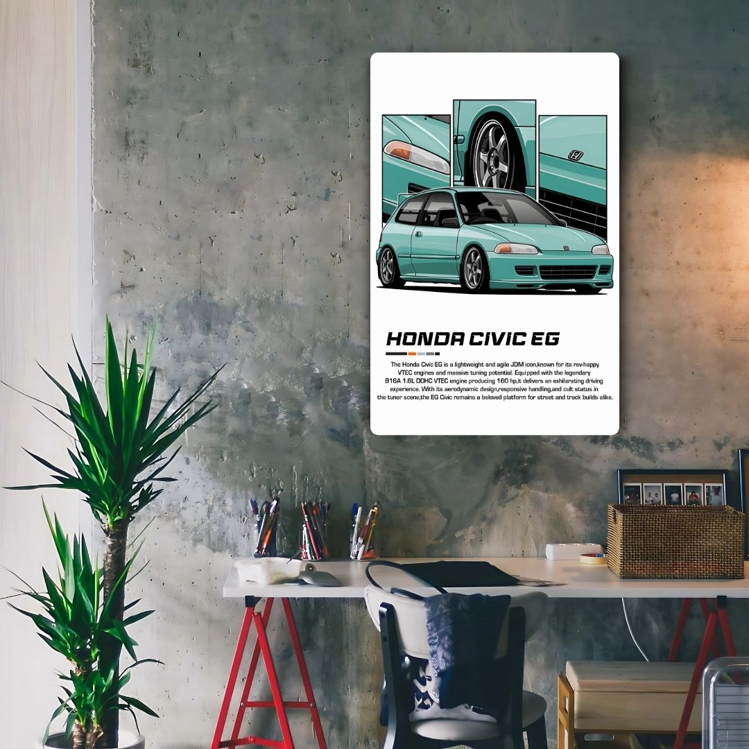 Honda Civic EG Metal Poster