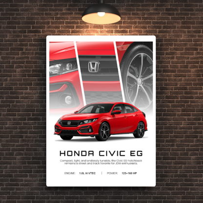 Honda Civic EG Metal Poster