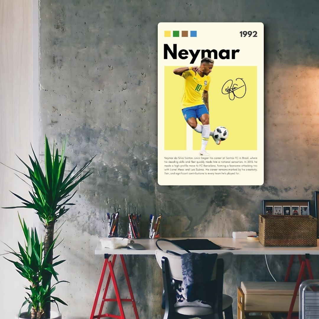 Neymar Da Silva Santos Jr. Metal Poster