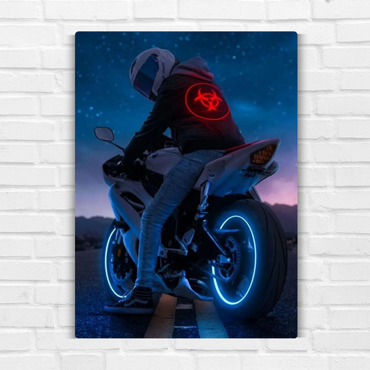 Neon Ride Metal Poster
