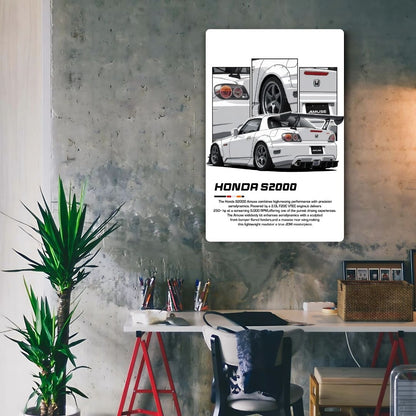Honda S 2000 - White Metal Poster