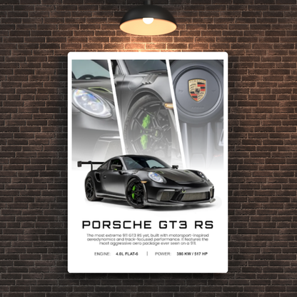 Porsche GT3 RS Metal Poster