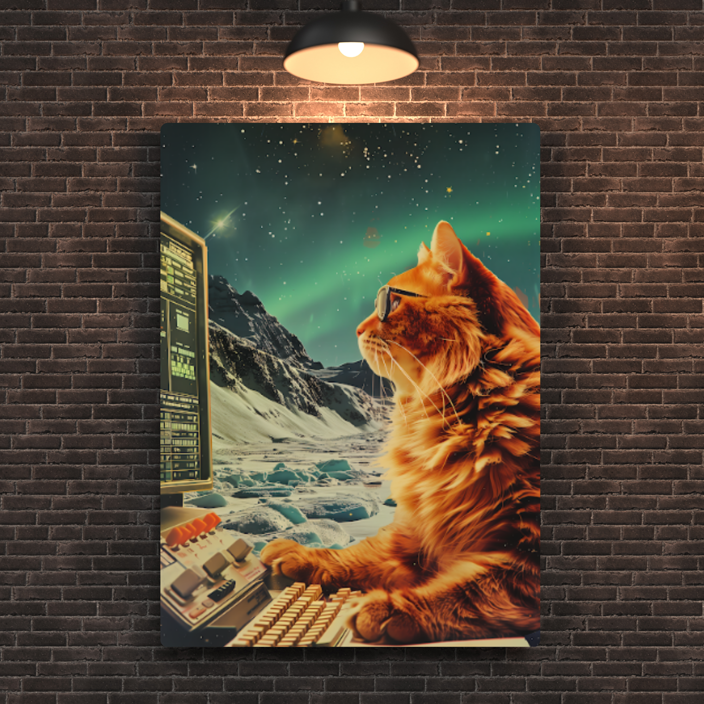 Rateoe Space Adventurer Cat Metal Poster