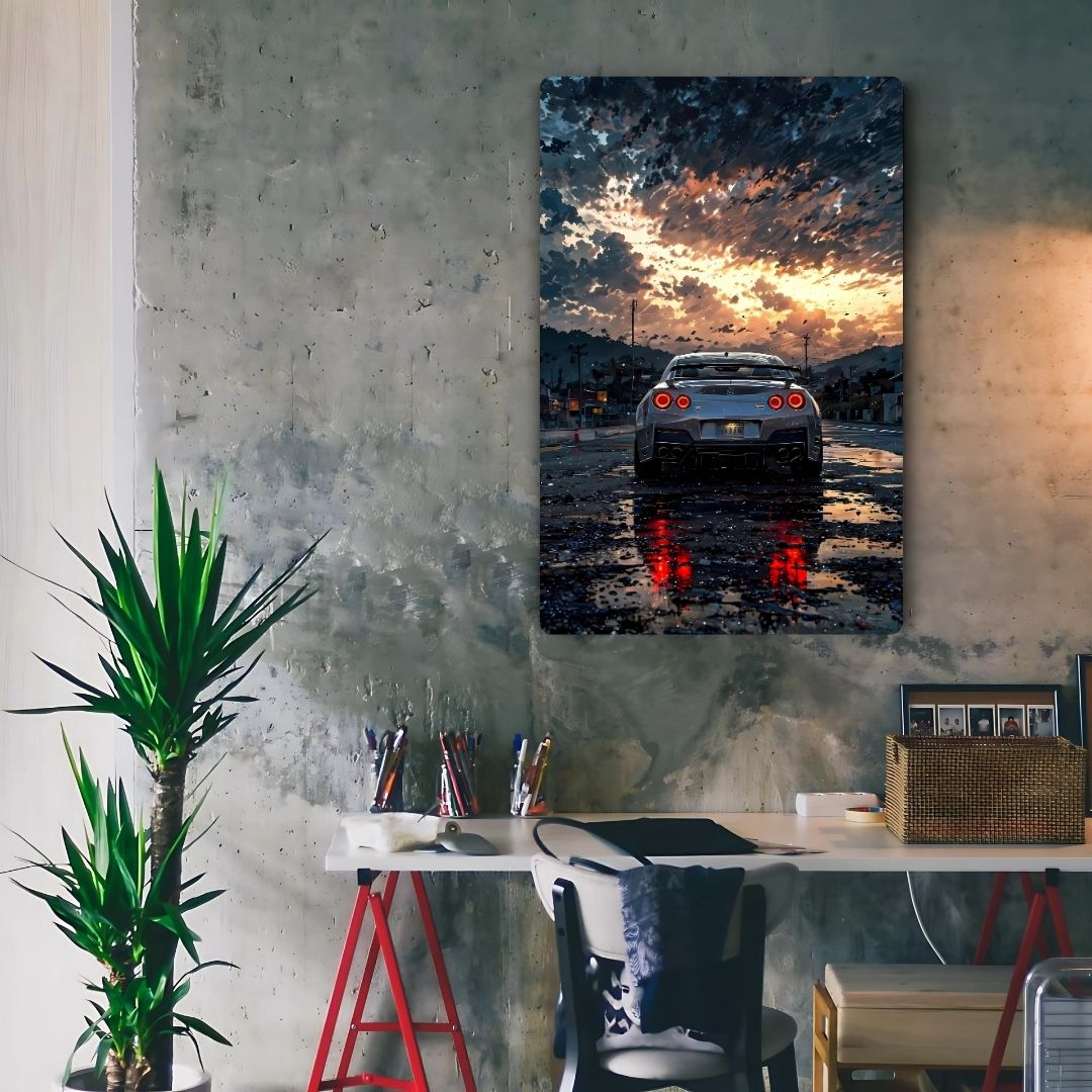 GT-R at Twilight Metal Poster