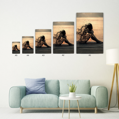 Girl Fading Away Metal Poster