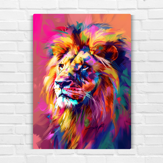 Artistic Lion Metal Poster