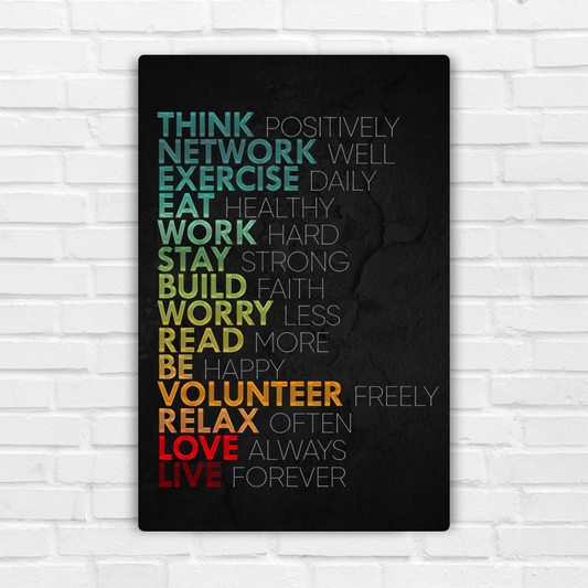 Think Positively Metal Poster