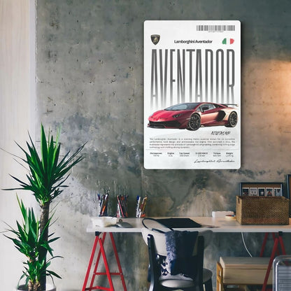 Lamborghini Aventador Metal Poster