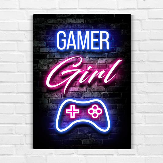 Gamer Girl Metal Poster