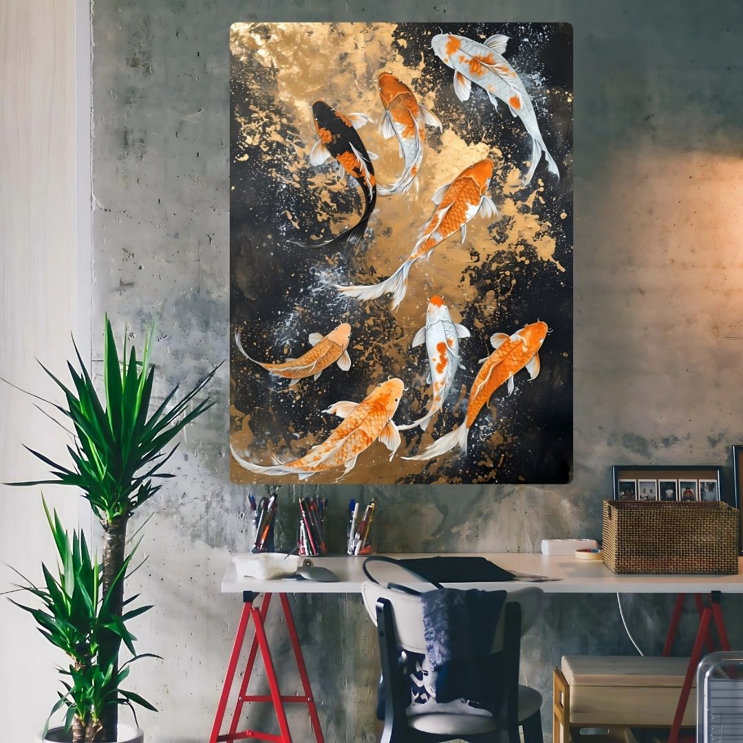Koi Fish Art Metal Poster