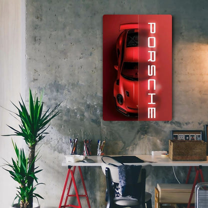 Red Hot Porsche Metal Poster