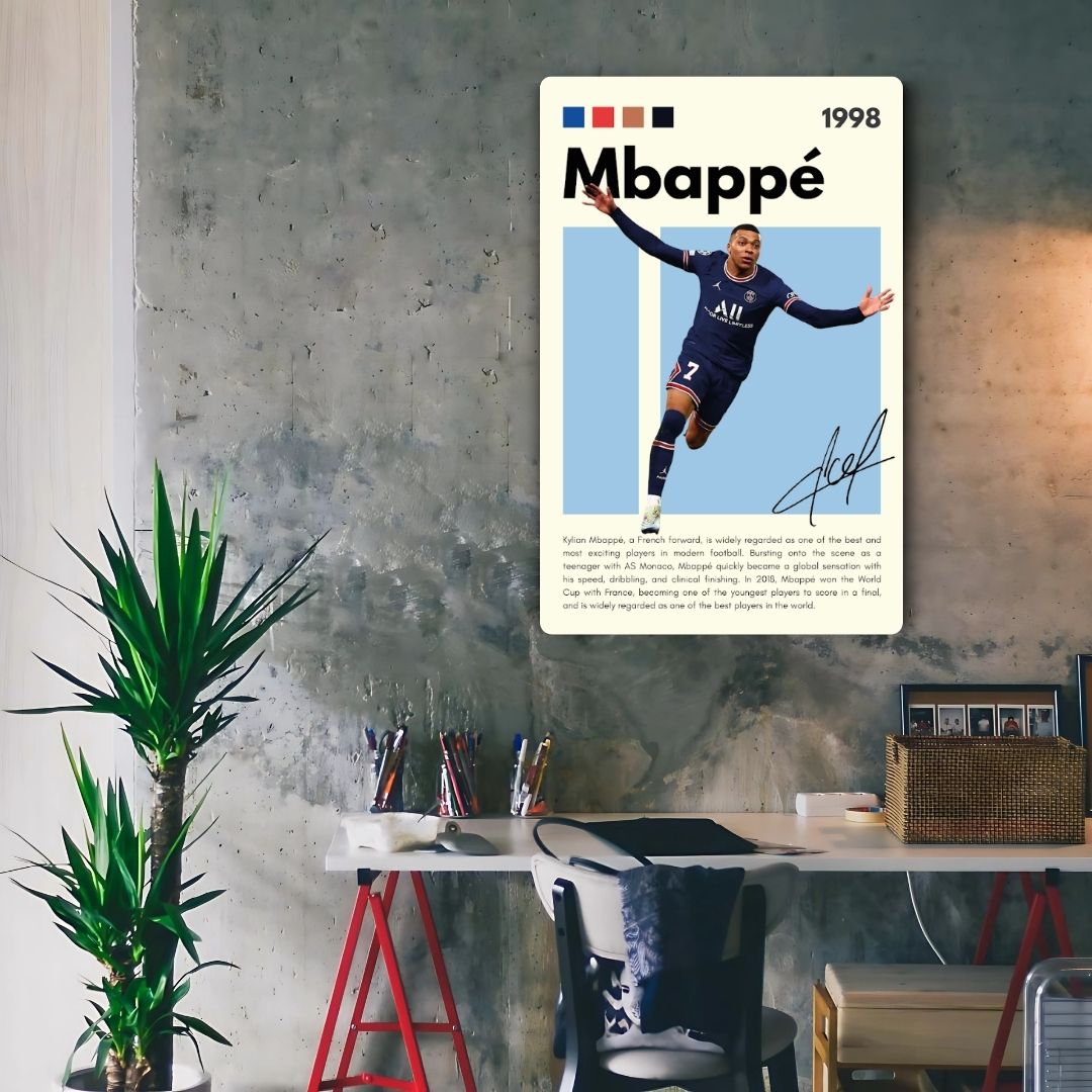 Kylian Mbappé Metal Poster