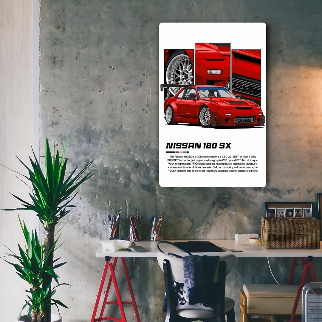 Nissan 180 SX Metal Poster