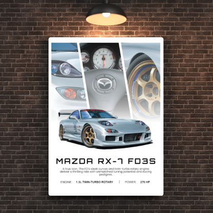 Mazda RX7 FD3S Metal Poster