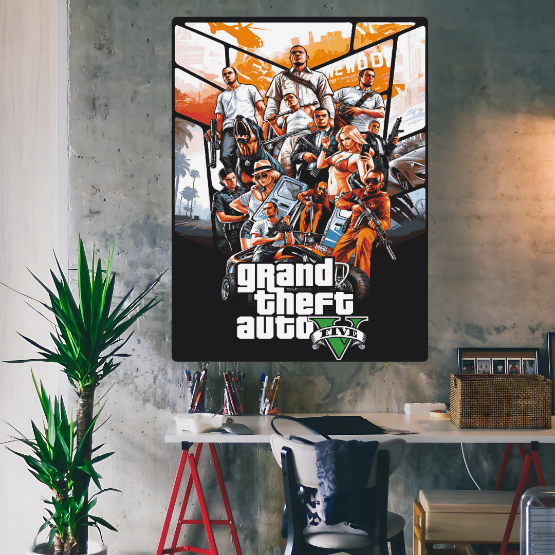 Grand Theft Auto - V Metal Poster