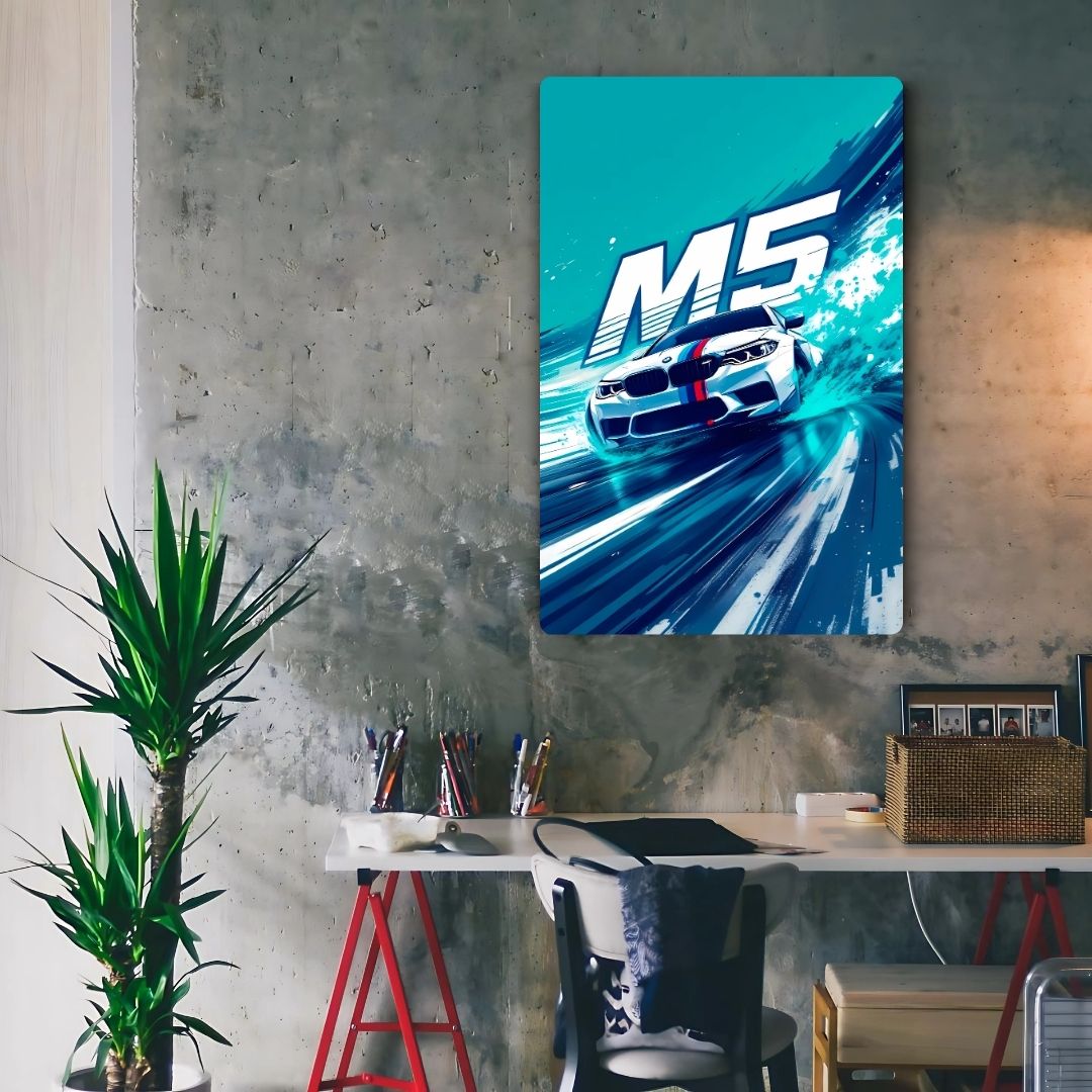 BMW M5 - Speed & Style Metal Poster