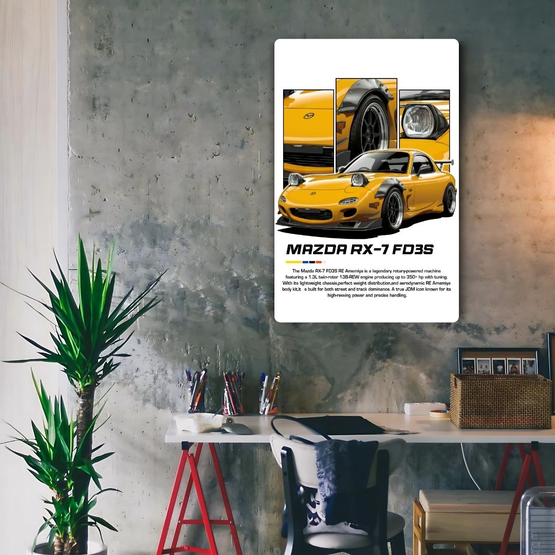 Mazda RX-7 FD3S Metal Poster