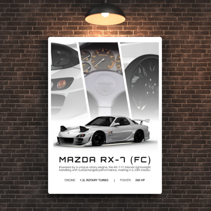Mazda RX7 FC Metal Poster