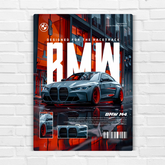 BMW M4 Metal Poster