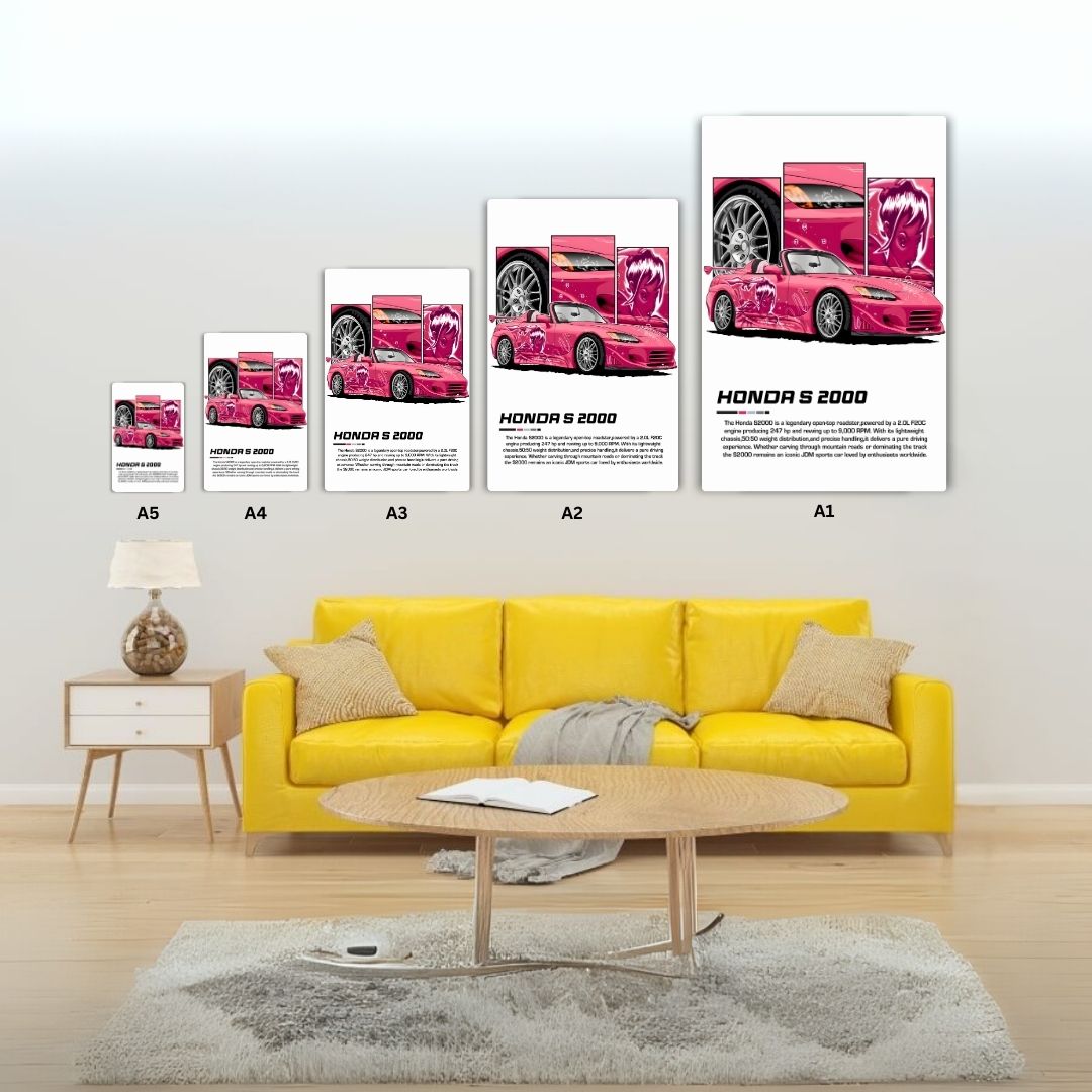 Honda S 2000 - Pink Metal Poster