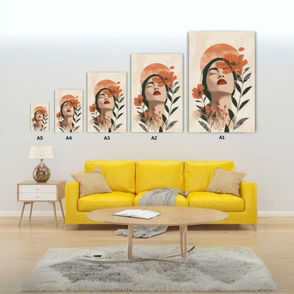 Woman in Bloom Metal Poster