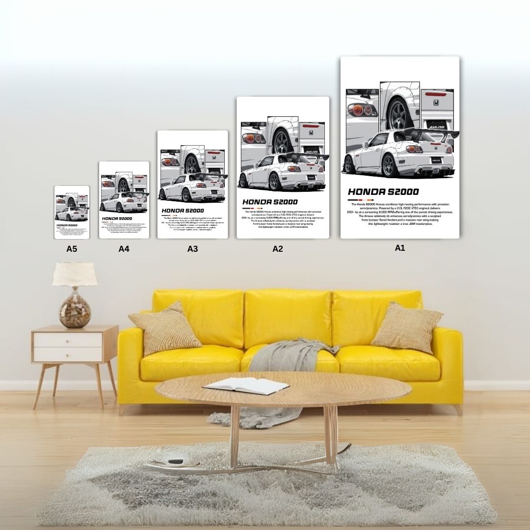 Honda S 2000 - White Metal Poster