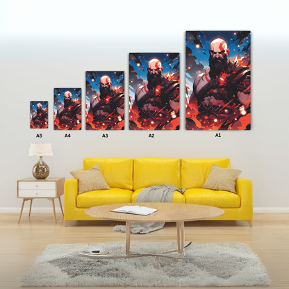 Kratos The God of War Awakens Metal Poster