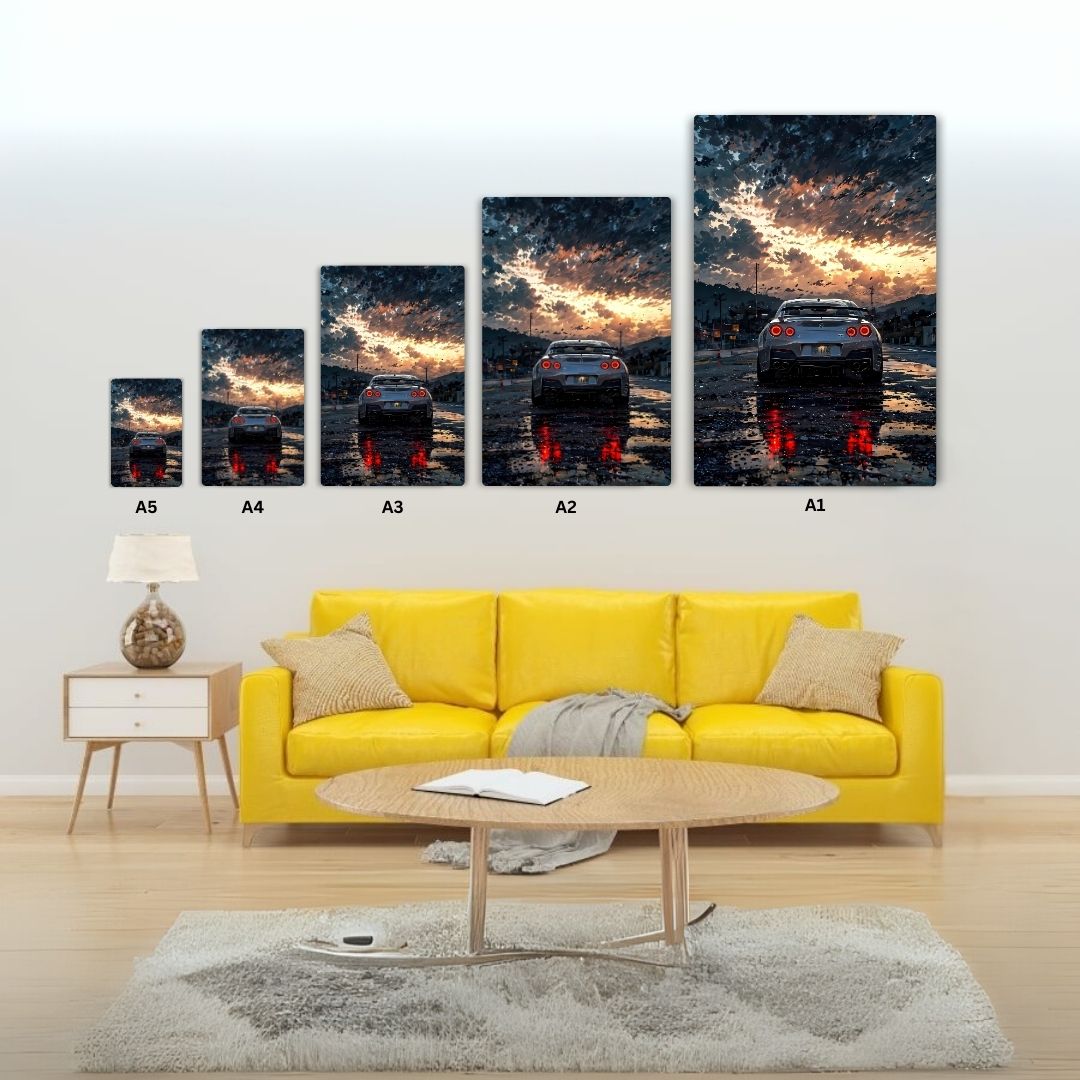 GT-R at Twilight Metal Poster