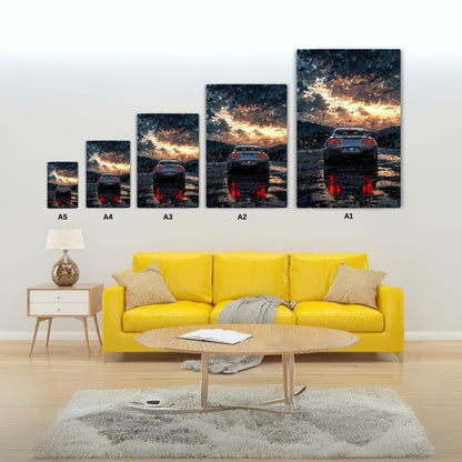 GT-R at Twilight Metal Poster