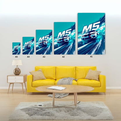 BMW M5 - Speed & Style Metal Poster
