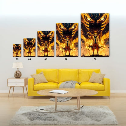 Naruto's Nine-Tailed Power Metal Poster