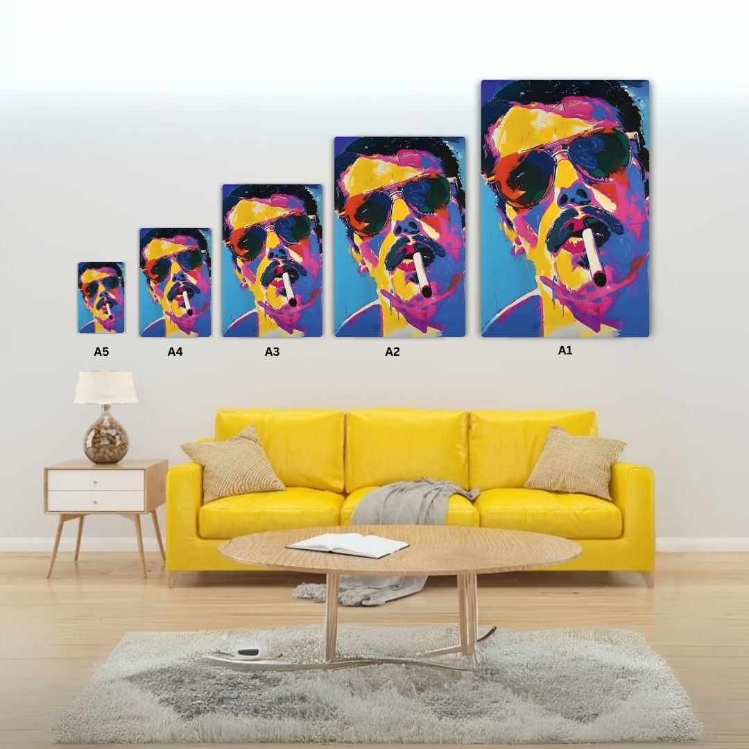 Freddie Mercury Smoking Metal Poster