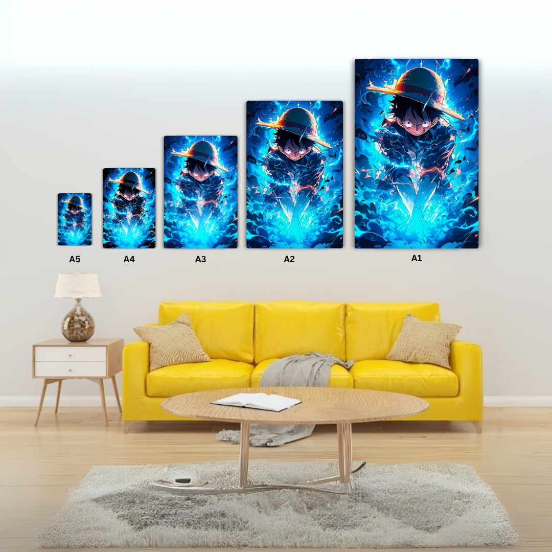 Luffy In Action Metal Poster