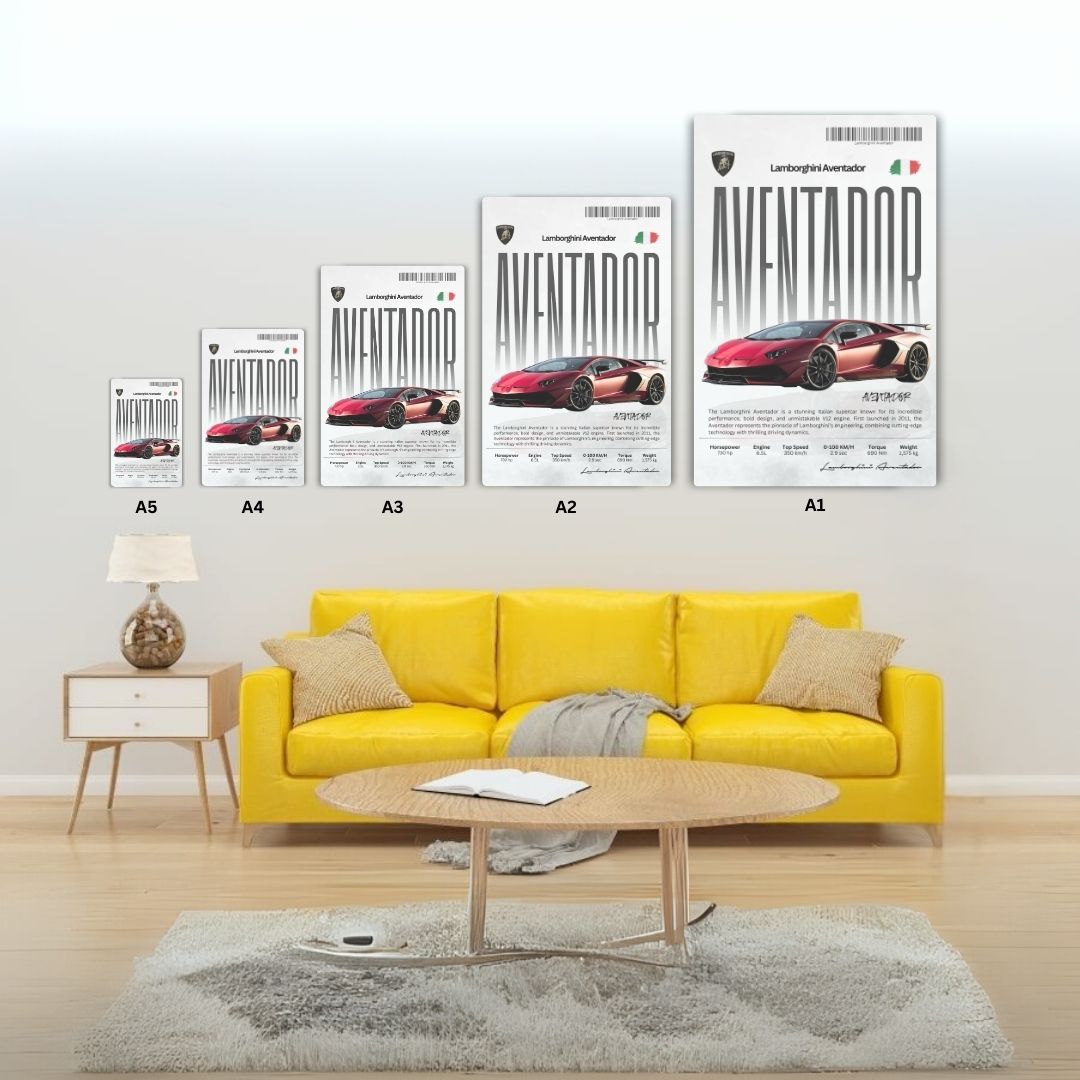 Lamborghini Aventador Metal Poster