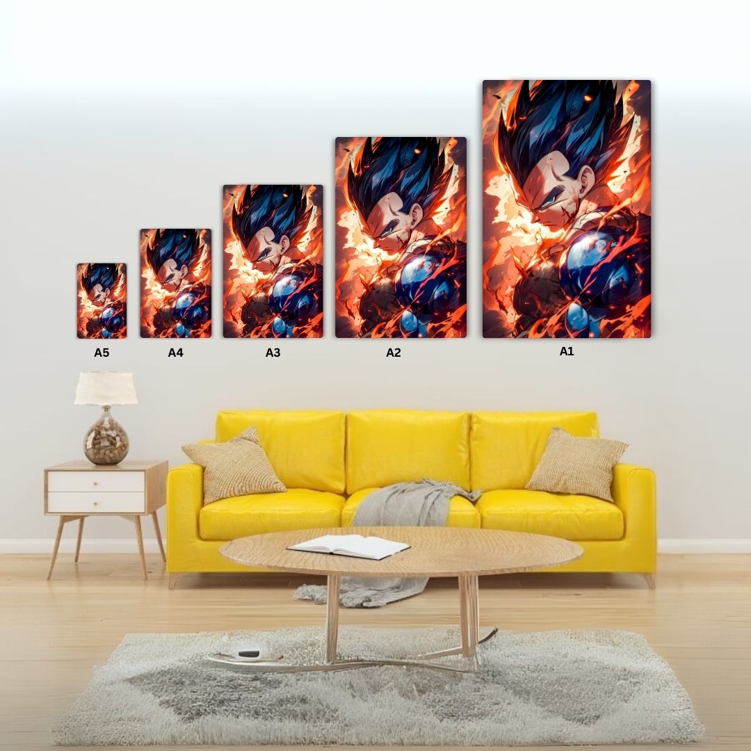 Vegeta's Burning Spirit Metal Poster
