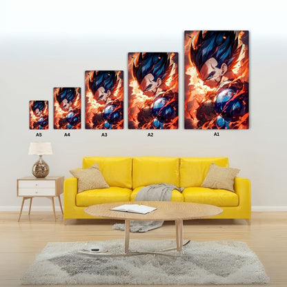 Vegeta's Burning Spirit Metal Poster