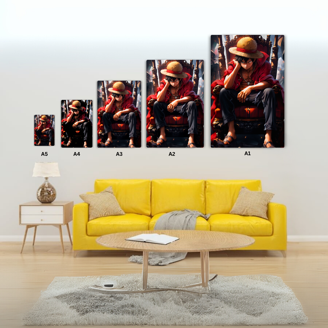 Luffy on the Throne Metal Poster